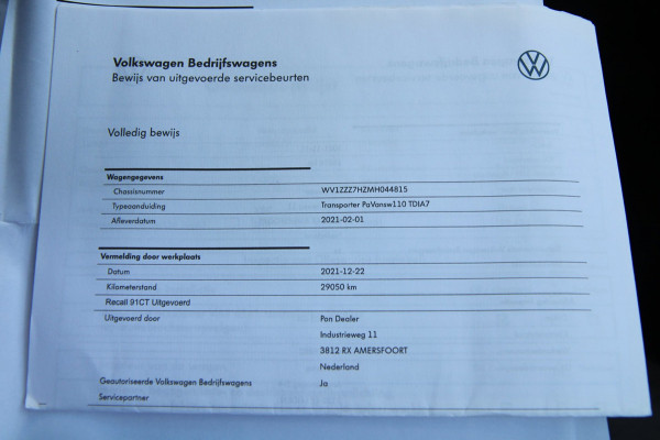 Volkswagen Transporter 2.0 TDI L1H1 / 150PK automaat / dubbel schuifdeur / app connect / cruise