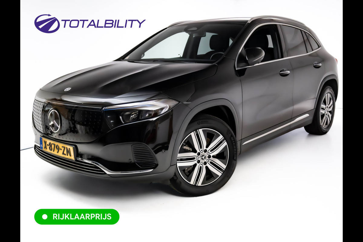 Mercedes-Benz EQA 250+ Luxury Line 71 kWh | Trekhaak | Adap. Cruise | Sfeerverlichting | Stoelverw. | Leer | 360 Camera | Elec. achterklep | Navigatie, App. connect, High perf. Led, Alarm klasse 3, Dodehoek assistent