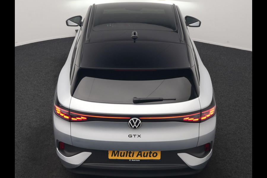 Volkswagen ID.4 GTX 4Motion 77 kWh 300pk Dealer O.H. | Trekhaak Af Fabriek | Panodak | Adaptive Cruise | Camera | IQ Light | Sportstoelen & Stuur Verwarmd | Keyless | Sfeerverlichting | Apple Carplay | Navigatie | DAB | 20"L.M |