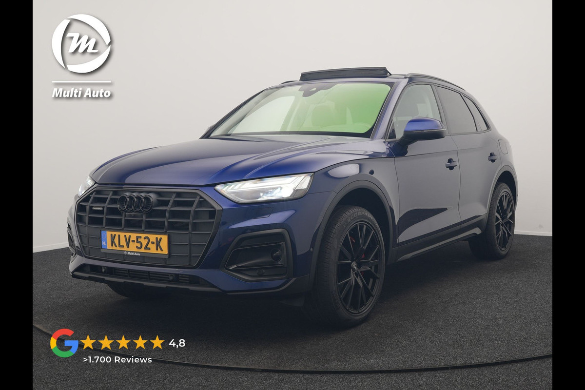 Audi Q5 50 TFSI e Advanced edition PHEV 300pk Dealer O.H. | Panodak | Head Up | Adaptive Cruise | 360 Camera | Bang & Olufsen | Matrix LED | Lederen Comfortstoelen Memory & Verwarmd | Keyless | Apple Carplay | Navigatie | DAB | Plug In Hybrid |