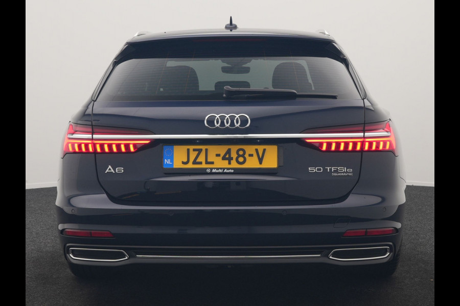 Audi A6 Avant 50 TFSI e Quattro S Line PHEV 300pk Dealer O.H. | Trekhaak Af Fabriek | Adaptive Cruise | Head Up | 360 Camera | Alcantara Sportstoelen Verwarmd | Stuur Verwarmd | Apple Carplay | Navigatie | Virtual | DAB | Plug In Hybrid