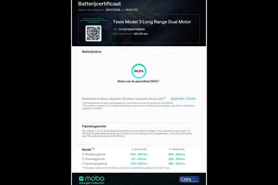 Tesla Model 3 Performance AWD 75 kWh FULL FSD 88% SOH