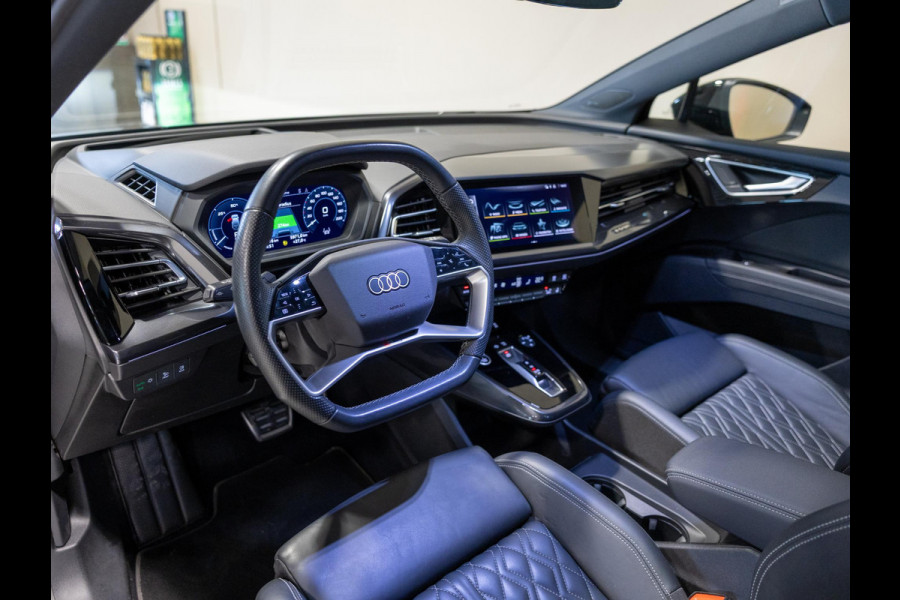 Audi Q4 e-tron 40 Launch edition S Competition 77 kWh 204pk / SoH 92,1 / Panorama dak / Sonos / Dodehoekdetectie / Trekhaak / Stoelverwarming / Apple carplay /