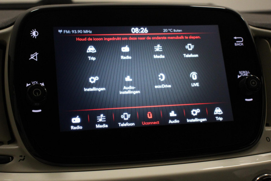 Fiat 500C 1.0 69pk Hybrid Lounge Plus Climate Control Navigatie Apple Carplay/Android Auto Parkeersensor achter Cruise Control Airco
