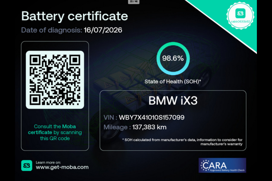 BMW iX3 High Executive Edition 80 kWh SOH 98,6% Panoramadak Trekhaak Navigatie Apple CarPlay Android Auto Camera Parkeerhulp Adaptive Cruise Control Stoelverwarming Full Led Leder Climate Control Lichtmetalen velgen