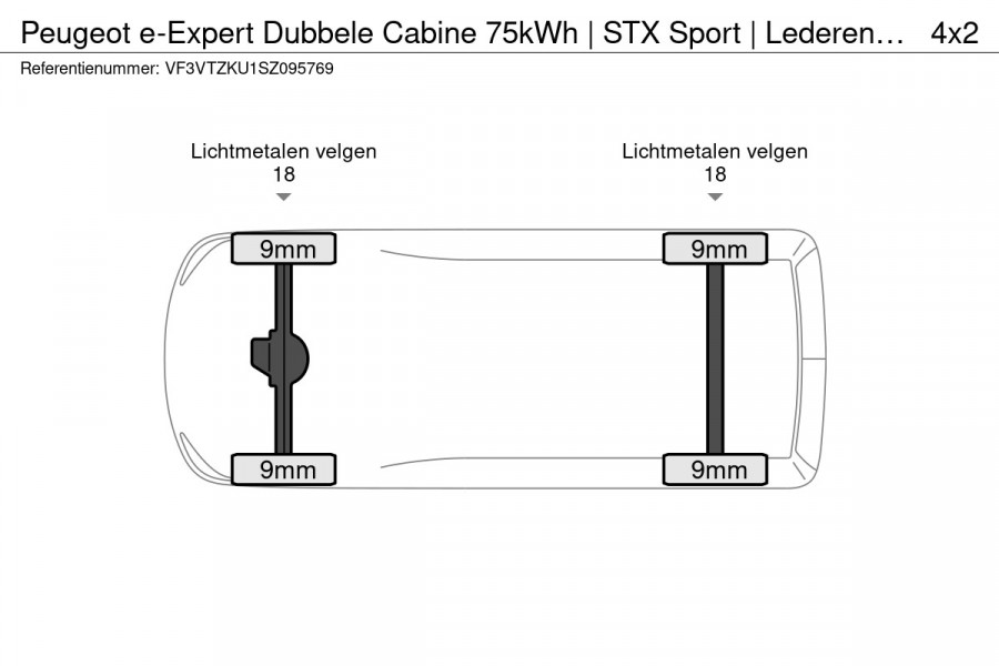 Peugeot e-Expert Dubbele Cabine 75kWh | STX Sport | Lederen bekleding | Spoilerpakket | 18 inch Lichtmetalen velgen | Rondom Camera's | Mooiste bus van NL (!)