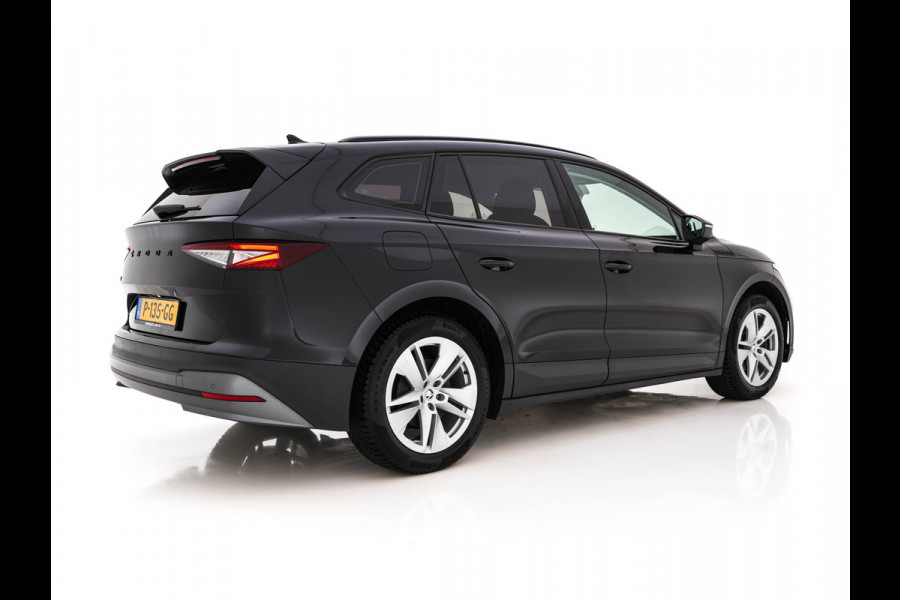 Škoda ENYAQ iV 60 [ 3-Fase-11kW ] {SoH-88%} (INCL-BTW) *LEATHER-FABRIC | FULL-LED | DIGI-COCKPIT | CAMERA | KEYLESS | NAVI-FULLMAP | AMBIENTLIGHT | ECC | HEATED-COMFORTSEATS | PRIVACY-GLASS | DAB+ | PDC | CRUISE | 19"ALU*