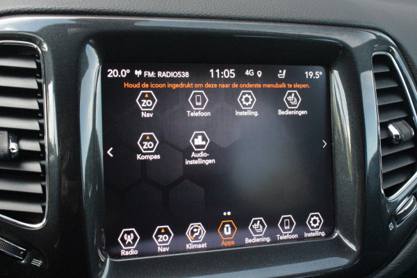 Jeep Compass 4xe 240PK Plug-in Hybrid ELECTRIC S | AFNEEMBARE TREKHAAK | PANORAMA SCHUIF/KANTEL DAK | DAB+ RADIO | NAVIGATIE | ELEKTRISCH BEDIENBARE VOORSTOELEN MET GEHEUGENFUNCTIE OP DE BESTUURDERSSTOEL | STOEL/STUUR VERWARMING | STOEL VENTILATIE | CRUISE CONTROL | DODEHOEK DETECTIE | CLIMATE CONTROL | XENON KOPLAMPEN | LEDEREN BEKLEDING | ELEKTRISCH BEDIENBARE ACHTERKLEP | KEYLESS ENTRY/START | PARKEERSENSOREN VOOR + ACHTER | ACHTERUITRIJ CAMERA | ALPINE AUDIO SYSTEM |