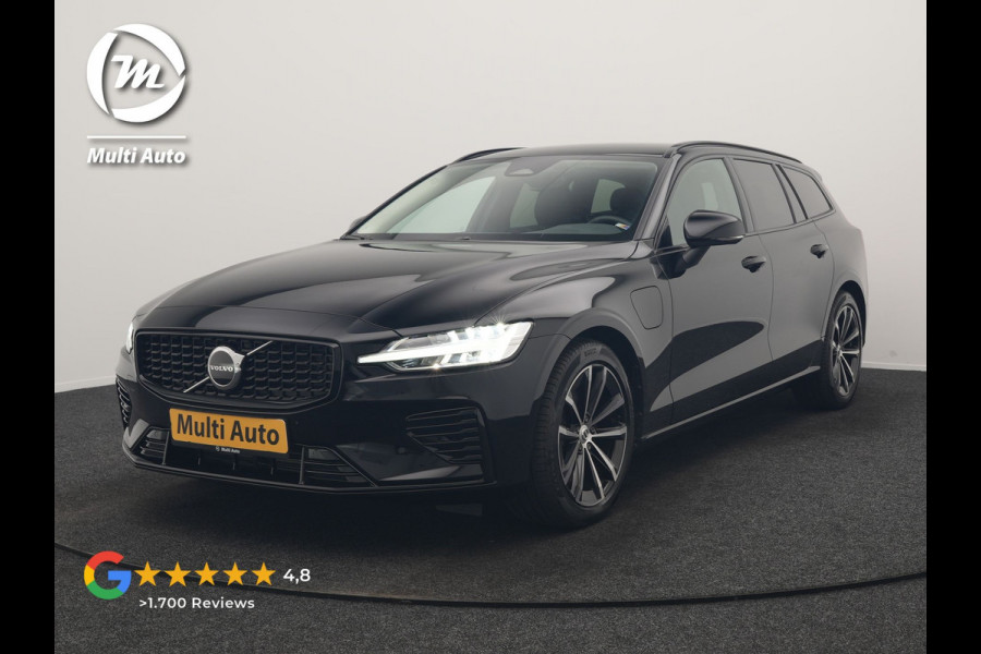 Volvo V60 T6 AWD Plus Dark PHEV 350pk Dealer O.H. | Trekhaak Af Fabriek | Adaptive Cruise | Camera | Harman / Kardon | Lederen Sportstoelen Memory & Verwarmd | Google Assistent | Stuur Verwarmd | Keyless | Apple Carplay | DAB | Plug In Hybrid |