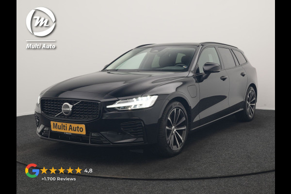 Volvo V60 T6 AWD Plus Dark PHEV 350pk Dealer O.H. | Trekhaak Af Fabriek | Adaptive Cruise | Camera | Harman / Kardon | Lederen Sportstoelen Memory & Verwarmd | Google Assistent | Stuur Verwarmd | Keyless | Apple Carplay | DAB | Plug In Hybrid |