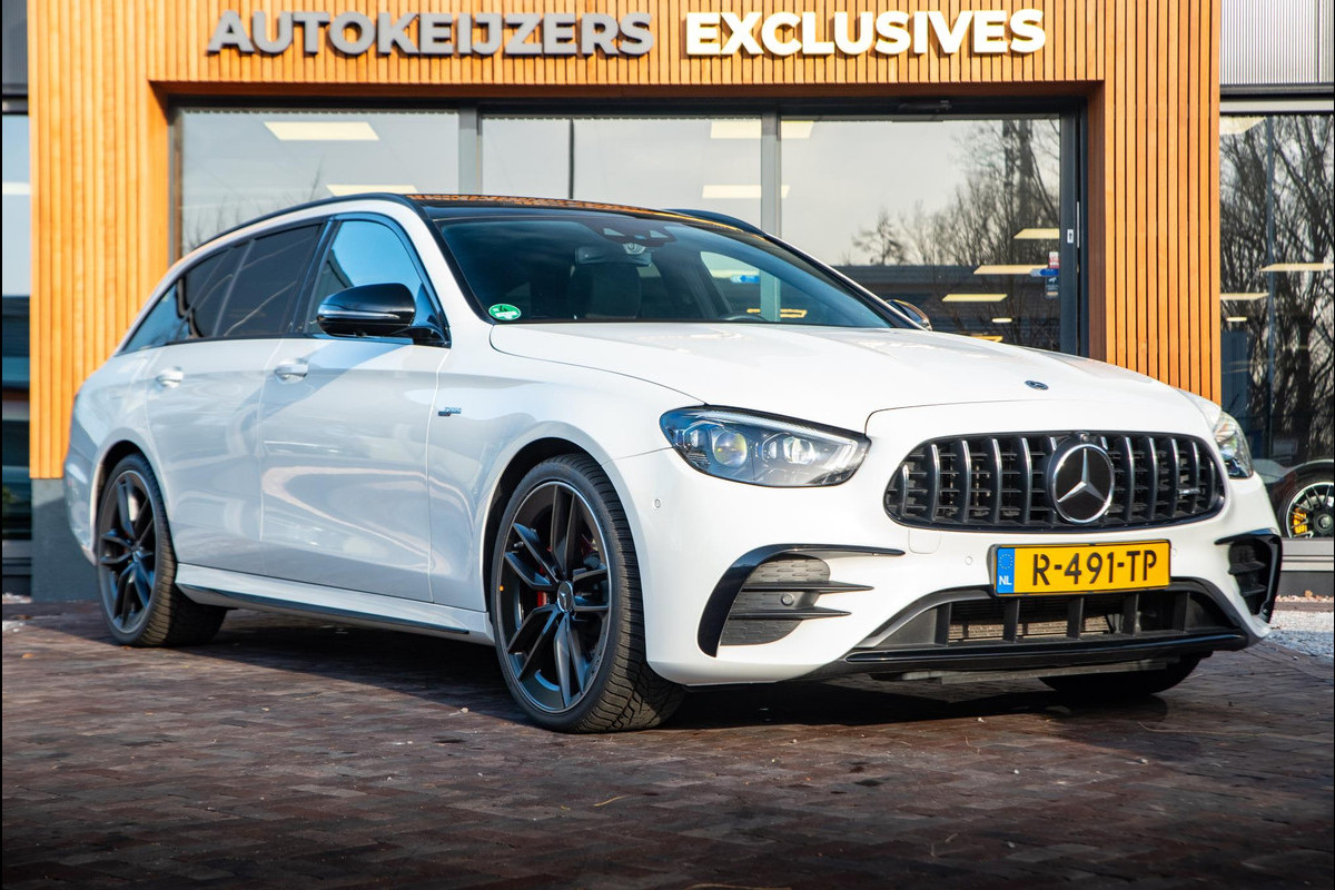 Mercedes-Benz E-Klasse Estate 53 AMG 4MATIC Premium 360 Cam Panodak Burmester Ambient 360 Cam Leer Alcantara ACC Dode Hoek DAB+ E53