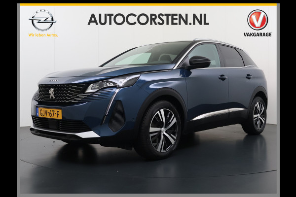 Peugeot 3008 131PK Automaat GT Adap.Cruise Stoelverwarming Elek.Achterklep 3D-Navi 360°Camera Apple Carplay Android Auto Ecc Pdc Privacy Glas Lmv Led Connected-Apps Bluetooth Lane Assist Led Dodehoeksensor Voorzien van All-Season banden