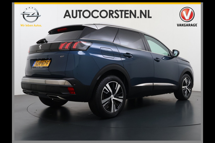 Peugeot 3008 131PK Automaat GT Adap.Cruise Stoelverwarming Elek.Achterklep 3D-Navi 360°Camera Apple Carplay Android Auto Ecc Pdc Privacy Glas Lmv Led Connected-Apps Bluetooth Lane Assist Led Dodehoeksensor Voorzien van All-Season banden