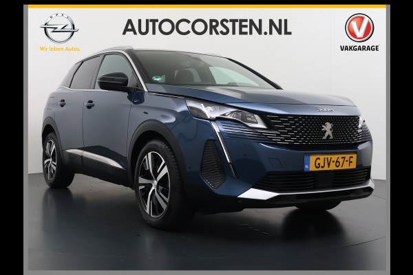 Peugeot 3008 131PK Automaat GT Adap.Cruise Stoelverwarming Elek.Achterklep 3D-Navi 360°Camera Apple Carplay Android Auto Ecc Pdc Privacy Glas Lmv Led Connected-Apps Bluetooth Lane Assist Led Dodehoeksensor Voorzien van All-Season banden