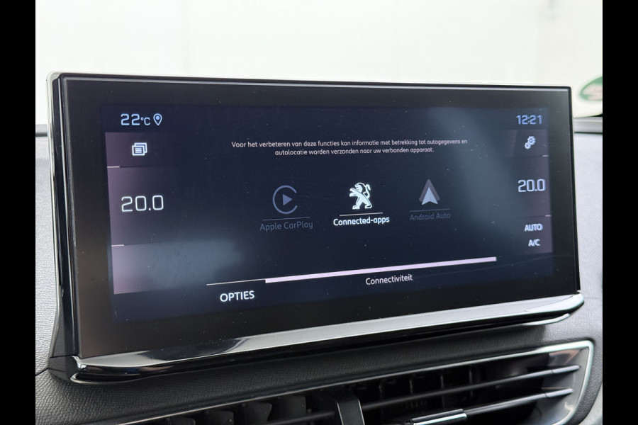 Peugeot 3008 131PK Automaat GT Adap.Cruise Stoelverwarming Elek.Achterklep 3D-Navi 360°Camera Apple Carplay Android Auto Ecc Pdc Privacy Glas Lmv Led Connected-Apps Bluetooth Lane Assist Led Dodehoeksensor Voorzien van All-Season banden