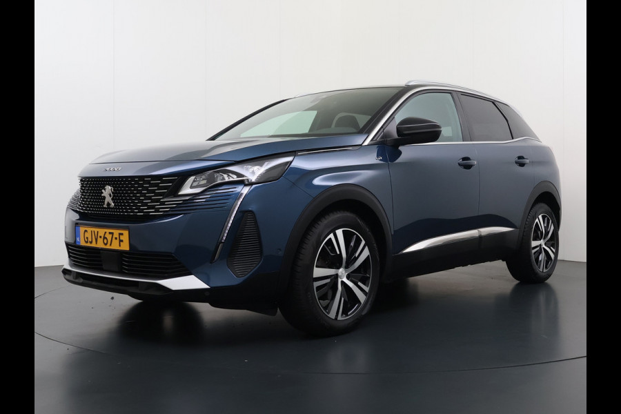 Peugeot 3008 131PK Automaat GT Adap.Cruise Stoelverwarming Elek.Achterklep 3D-Navi 360°Camera Apple Carplay Android Auto Ecc Pdc Privacy Glas Lmv Led Connected-Apps Bluetooth Lane Assist Led Dodehoeksensor Voorzien van All-Season banden