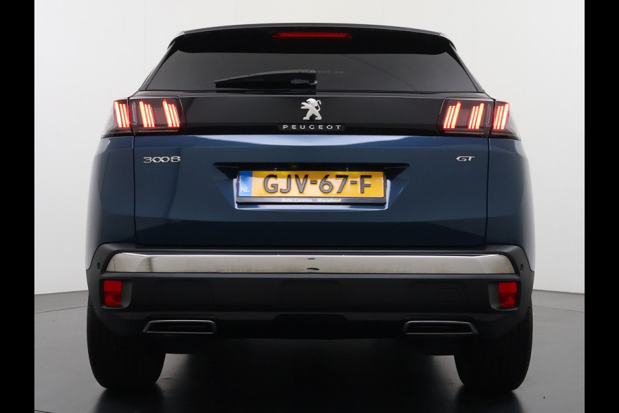 Peugeot 3008 131PK Automaat GT Adap.Cruise Stoelverwarming Elek.Achterklep 3D-Navi 360°Camera Apple Carplay Android Auto Ecc Pdc Privacy Glas Lmv Led Connected-Apps Bluetooth Lane Assist Led Dodehoeksensor Voorzien van All-Season banden