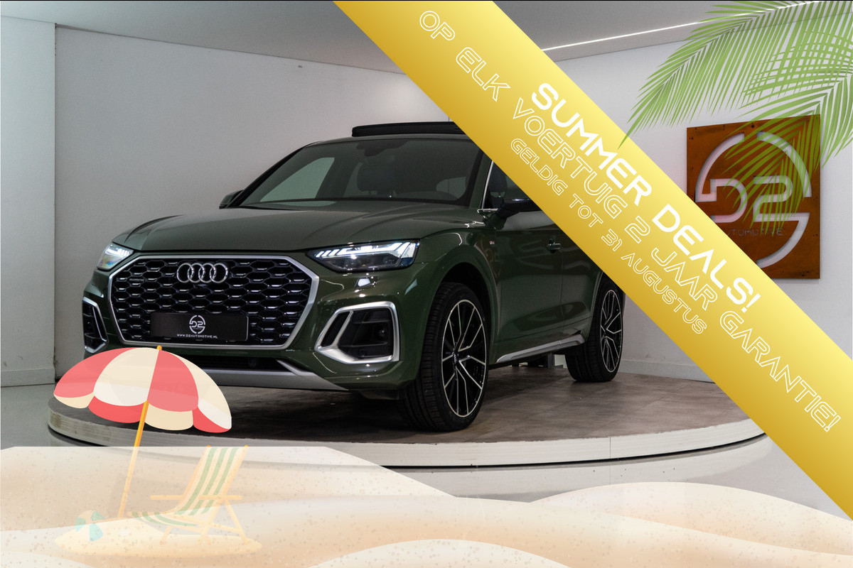 Audi Q5 Sportback 55 TFSI e S Line 367PK | District Green | Pano | Virtual | 21'' | SQ5 Sierstukken | 12 MND Garantie