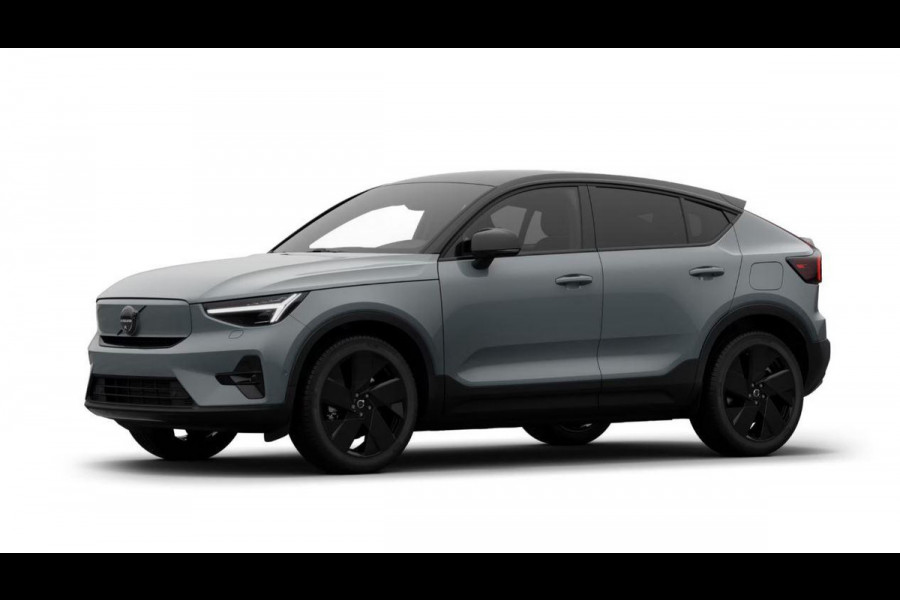 Volvo EC40 Twin Motor Plus Black Edition Europa 82 kWh Lighting Climate Visual Park Assist Dak hoogglans zwart Extra getint glas achter