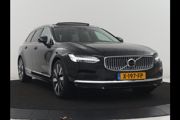 Volvo V90 2.0 T8 Plug-in hybrid AWD Plus Bright | SOH 97,1 | Panoramadak | Leder | Memory | Harman/Kardon | Stuur/stoel verwarming | Achterbank verwarming | Carplay | Cruise control | 360 Camera | Park assist | Trekhaak