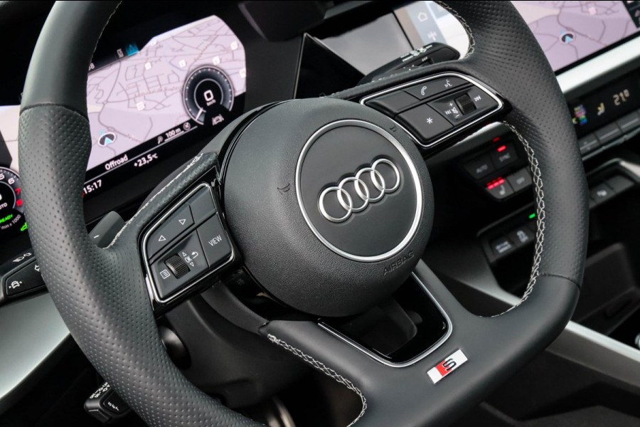 Audi A3 Sportback 40 TFSI e PHEV S Edition S-line 204pk S-Tronic! 1e|DLR|Kuipstoelen|Virtual Cockpit|Panoramadak|LED Matrix|Black
