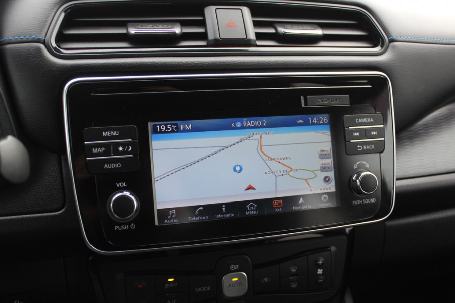 Nissan Leaf e+ Tekna 62 kWh / Trekhaak / 360Camera / Leder / Keyless / 17'' / CarPlay / Dodehoek / DAB / ACC / Stoelverwarming 4x / Warmtepomp