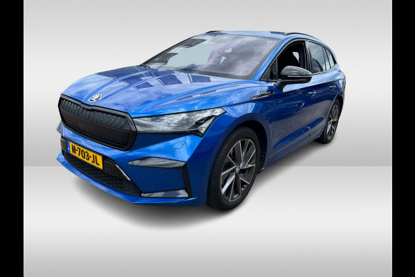 Škoda ENYAQ iV 60 Sportline / Trekhaak / Camera / Leer&Alcantara / Keyless / 20'' / CarPlay / Matrix LED / Stoelverwarming 4x / Dodehoek / DAB / ACC