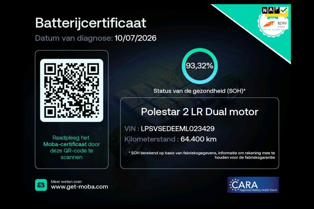 Polestar 2 Long Range Dual Motor Launch Edition 78kWh 93% SOH Trekhaak 1e Eig NL-Auto Rijklaarprijs!