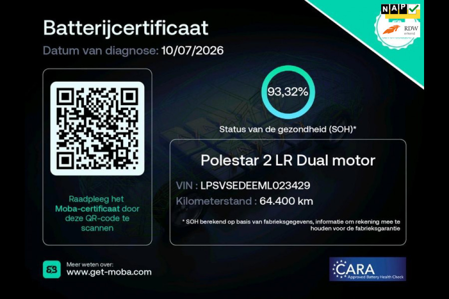 Polestar 2 Long Range Dual Motor Launch Edition 78kWh 93% SOH Trekhaak 1e Eig NL-Auto Rijklaarprijs!