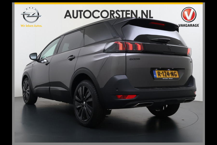 Peugeot 5008 131PK GT 7-Persoons Adap.Cruise 360°Camera 3D-Navi Ecc Apple Carplay Android Auto Keyless Black Pack Pdc Regen-Lichtsensor Privacy Glas Lmv Full-Led Isofix DAB Bluetooth Lane Assist Dodehoekdetectie 1e Eigenaar Dealeronderhouden Origineel Nederlandse Auto