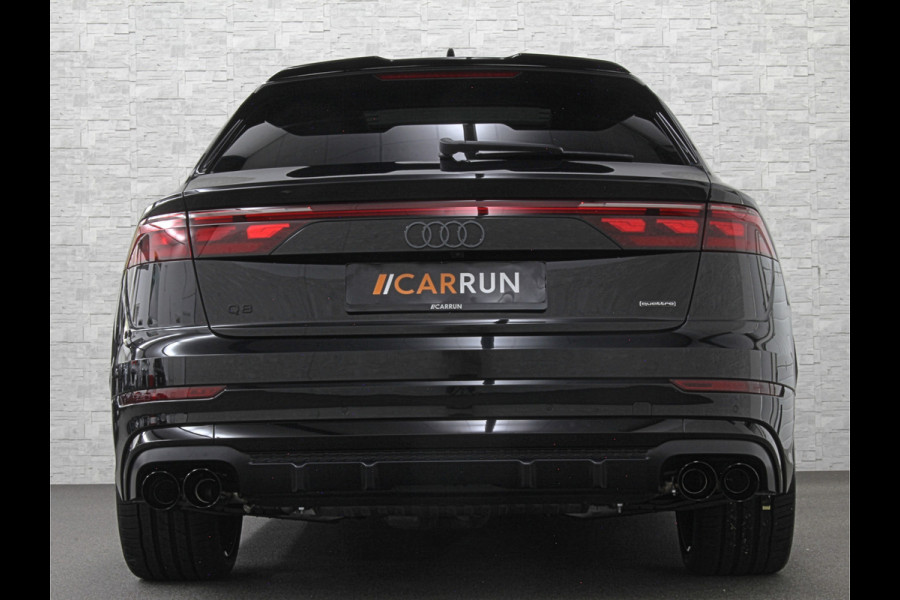 Audi Q8 60e 490pk #RS-Stoelen | 4WS | OLED | Laser-LED | Carbon | Massage | Ventilatie | Valcona Leder+ Pakket | B&O Sound | 23'' | Alcantara hemel | Head-Up | Soft-Close | Panodak | 2x Memory | Trekhaak | Keyless-Entry | Luchtvering | Achterasbesturing | Nw.Pr. 160.000,= | Fabrieksgarantie | Direct rijden.