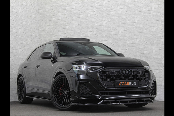 Audi Q8 60e 490pk #RS-Stoelen | 4WS | OLED | Laser-LED | Carbon | Massage | Ventilatie | Valcona Leder+ Pakket | B&O Sound | 23'' | Alcantara hemel | Head-Up | Soft-Close | Panodak | 2x Memory | Trekhaak | Keyless-Entry | Luchtvering | Achterasbesturing | Nw.Pr. 160.000,= | Fabrieksgarantie | Direct rijden.