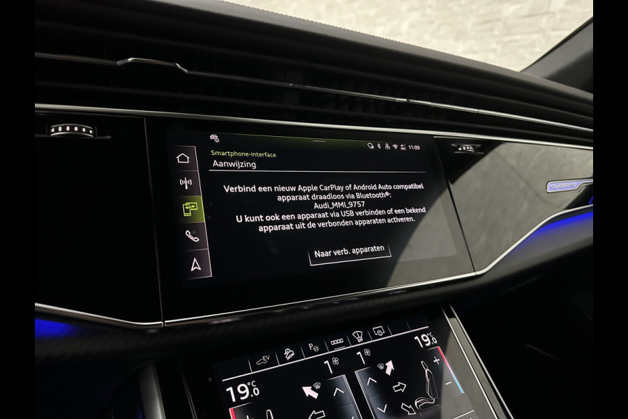 Audi Q8 60e 490pk #RS-Stoelen | 4WS | OLED | Laser-LED | Carbon | Massage | Ventilatie | Valcona Leder+ Pakket | B&O Sound | 23'' | Alcantara hemel | Head-Up | Soft-Close | Panodak | 2x Memory | Trekhaak | Keyless-Entry | Luchtvering | Achterasbesturing | Nw.Pr. 160.000,= | Fabrieksgarantie | Direct rijden.