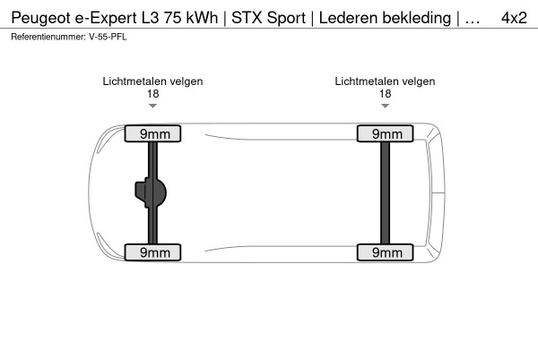 Peugeot e-Expert L3 75 kWh | STX Sport | Lederen bekleding | Spoilerpakket | 18 inch Lichtmetalen velgen | Dynamic NAV Pakket | Winterpakket | Comfort Pakket | betimmering | 2x schuifdeur | Mooiste bus van Nederland!
