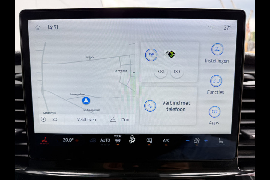 Ford E-Transit 68kWh L4H3 316km WLTP BEV Snelladen Carplay Climate control 360° camera Parkeersensoren v+a Stoelverwarming