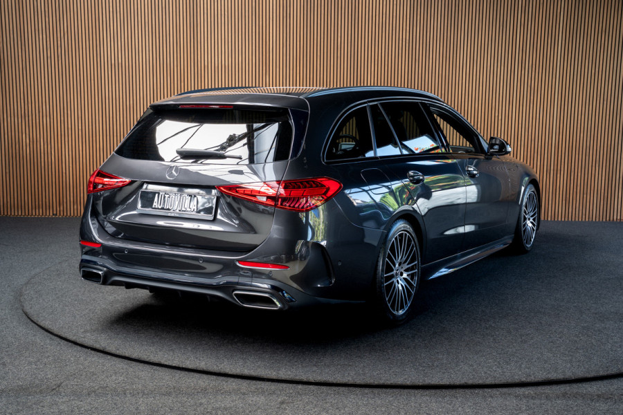 Mercedes-Benz C-Klasse Estate 180 AMG Line Leer Camera Navi LED Nightpack PTS Ambient Elekt. achterklep Elektr. trekhaak LM velgen BTW auto!