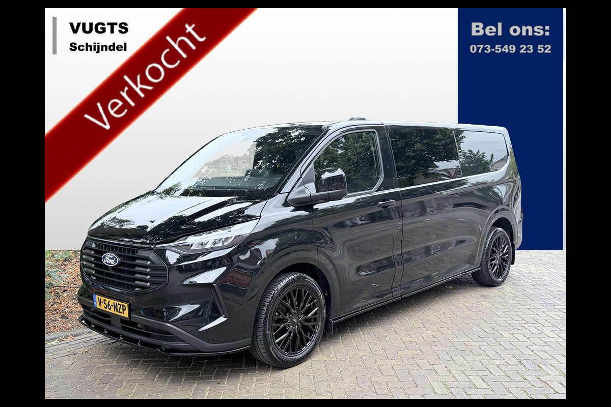 Ford Transit Custom 320 2.0 TDCI L2H1 Dubbel cabine Black Edition 19 inch, Stoelverwarming, Carplay, etc Snoeks Luxe dubbele cabine met alle opties
