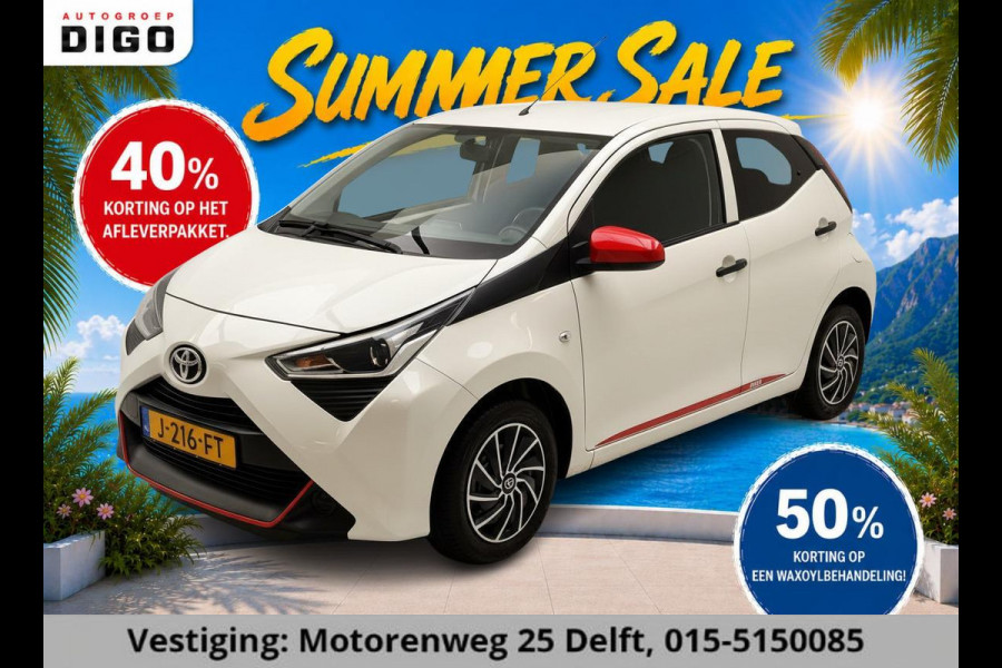 Toyota Aygo 1.0 VVT-i CORAL RED PACK 1e EIG. GARANTIE 7-2030* AIRCO. CARPLAY NAVI.PRIVACY GLASS. COMFORT PACK.100% OH
