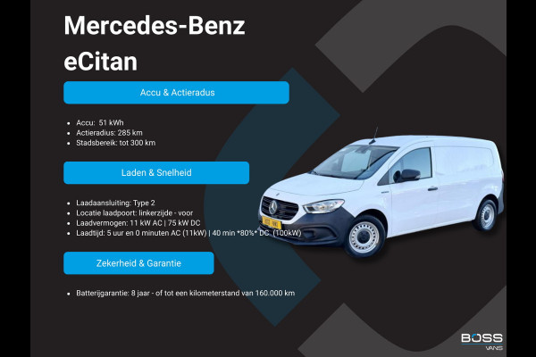 Mercedes-Benz eCitan 112 51 kWh L1 284kkm WLTP Camera MBUX Trekhaak 75kW Snelladen Apple Carplay Cruise Control