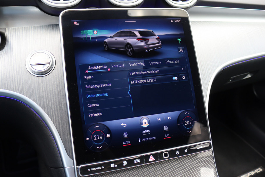 Mercedes-Benz C-Klasse Estate 300 e AMG Line | Distronic | Panoramadak | Memory | Surround Camera | Verwarmd Stuurwiel | Carplay | Sfeerverlichting Premium |