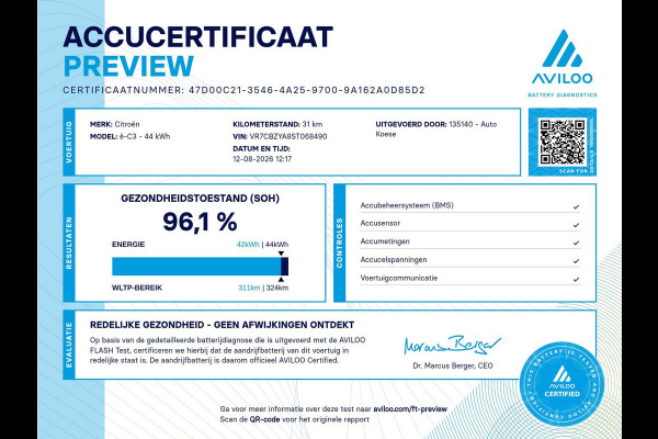 Citroën ë-C3 Max 113pk 44 kWh | 11 KW Lader | 96,1% SOH | Camera | Navigatie | Parkeersensoren