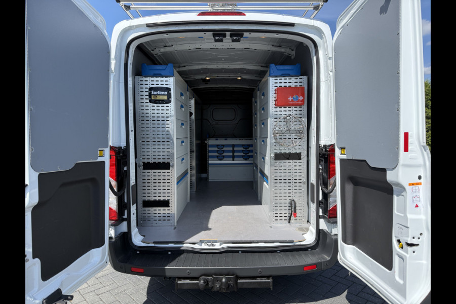 Ford Transit 350 2.0 TDCI 130 PK / L3H2 / 2x SCHUIFDEUR / SORTIMO INRICHTING / IMPERIAAL / 2.8 TONS TREKHAAK / 3-ZITS / CRUISE