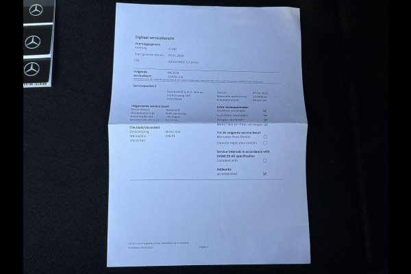 Mercedes-Benz A-Klasse 160 Ambition Automaat l Dealer Onderhouden l Pano l Carplay l Stoelverw l Navi l Halfleder l Pdc l LED l Clima l Cruise l Lm velgen l 102pk l N.A.P l Apk tot 07-2027