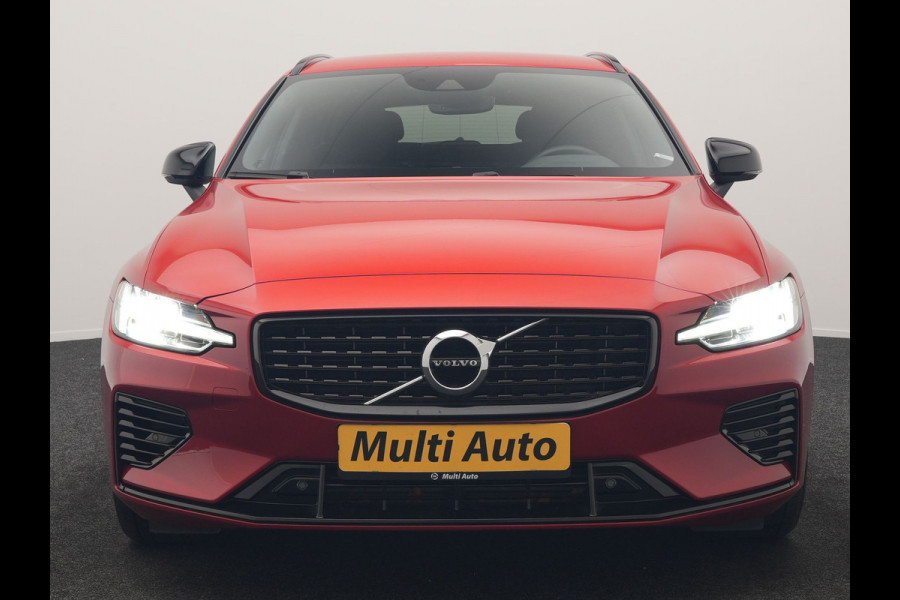 Volvo V60 T6 Recharge AWD R-Design PHEV 340pk Dealer O.H | Trehaak Af Fabriek | Camera | Lederen Sportstoelen Memory & Verwarmd | Cruise Control | Pilot Assist | Apple Carplay | Keyless | Stuurverwarming | Virtual | Navigatie | DAB | 19"L.M | Plug In Hybrid |