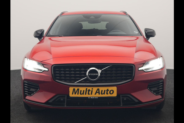 Volvo V60 T6 Recharge AWD R-Design PHEV 340pk Dealer O.H | Trehaak Af Fabriek | Camera | Lederen Sportstoelen Memory & Verwarmd | Cruise Control | Pilot Assist | Apple Carplay | Keyless | Stuurverwarming | Virtual | Navigatie | DAB | 19"L.M | Plug In Hybrid |