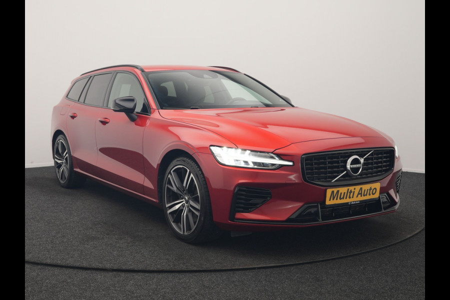 Volvo V60 T6 Recharge AWD R-Design PHEV 340pk Dealer O.H | Trehaak Af Fabriek | Camera | Lederen Sportstoelen Memory & Verwarmd | Cruise Control | Pilot Assist | Apple Carplay | Keyless | Stuurverwarming | Virtual | Navigatie | DAB | 19"L.M | Plug In Hybrid |