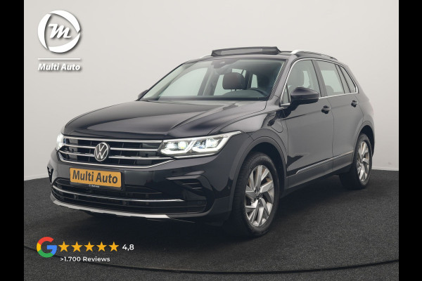 Volkswagen Tiguan 1.4 TSI eHybrid Elegance PHEV 245pk Dealer O.H | Trekhaak Af Fabriek | Panodak | Adaptive Cruise | IQ Light | 360 Camera | Lederen Sportstoelen Memory & Verwarmd | Travel Assist | Apple Carplay | Keyless | Stuurverwarming | BLIS | Virtual | Navigatie | DAB | 18"L.M | Plug In Hybrid |