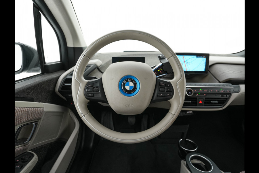 BMW i3 Basis 120Ah 42 kWh [3-Fase-11kW] {SoH-95%} *HEAT-PUMP | LEATHER-FABRIC | FULL-LED | HARMAN/KARDON | HEATED-COMFORTSEATS | DIGI-COCKPIT | NAVI-FULLMAP | PRIVACY-GLASS | DAB+ | ECC | PDC | CRUISE | 20''ALU*