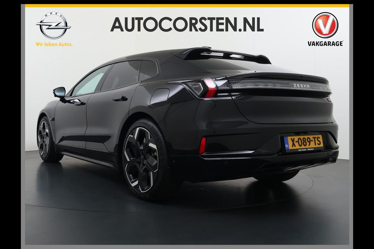ZEEKR 001 AWD Performance 544PK 100kWh Panoramadak Warmtepomp 360°Camera Adap.Cruise Navi Ecc Stoel+Stuur+Achterbankverwarming Head-Up Dis Lmv 22" Pdc Elek.Achterklep Matrix Led Apple Carplay/Android Auto Draadloze telefoonlader 2.000kg Trekvermogen! 1e Eigenaar Origineel Nederlandse Auto