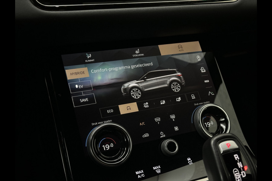 Land Rover Range Rover Evoque P300e AWD R-Dynamic HSE | Panorama | 360 Camera | Leder | Memory | Digitale-Cockpit | Keyless-Entry | Meridian-Sound | Stuurverwarming | Getint Glas | Black-Optic | 20 inch | Stand-Clima | Dodehoek | Lane Assist | Camera-Spiegel |